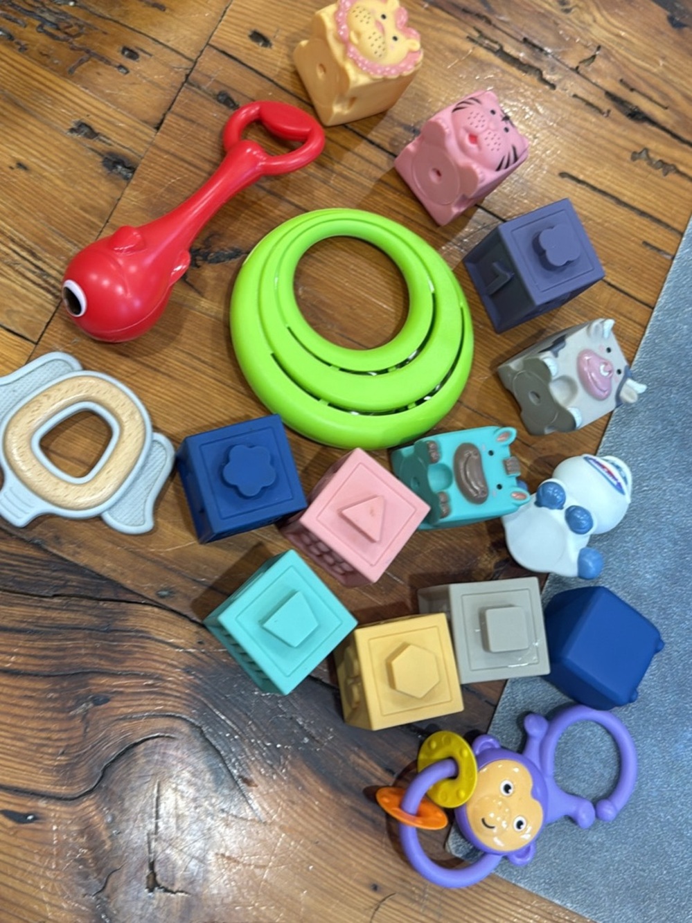 Baby toy lot maracas blocks teether